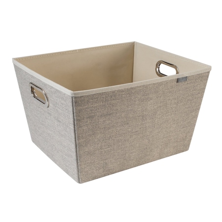 Simplify Storage Bin, Plastic, Beige, 16.8 in H, 14 in W, 16.8 in L 25435-FEJ